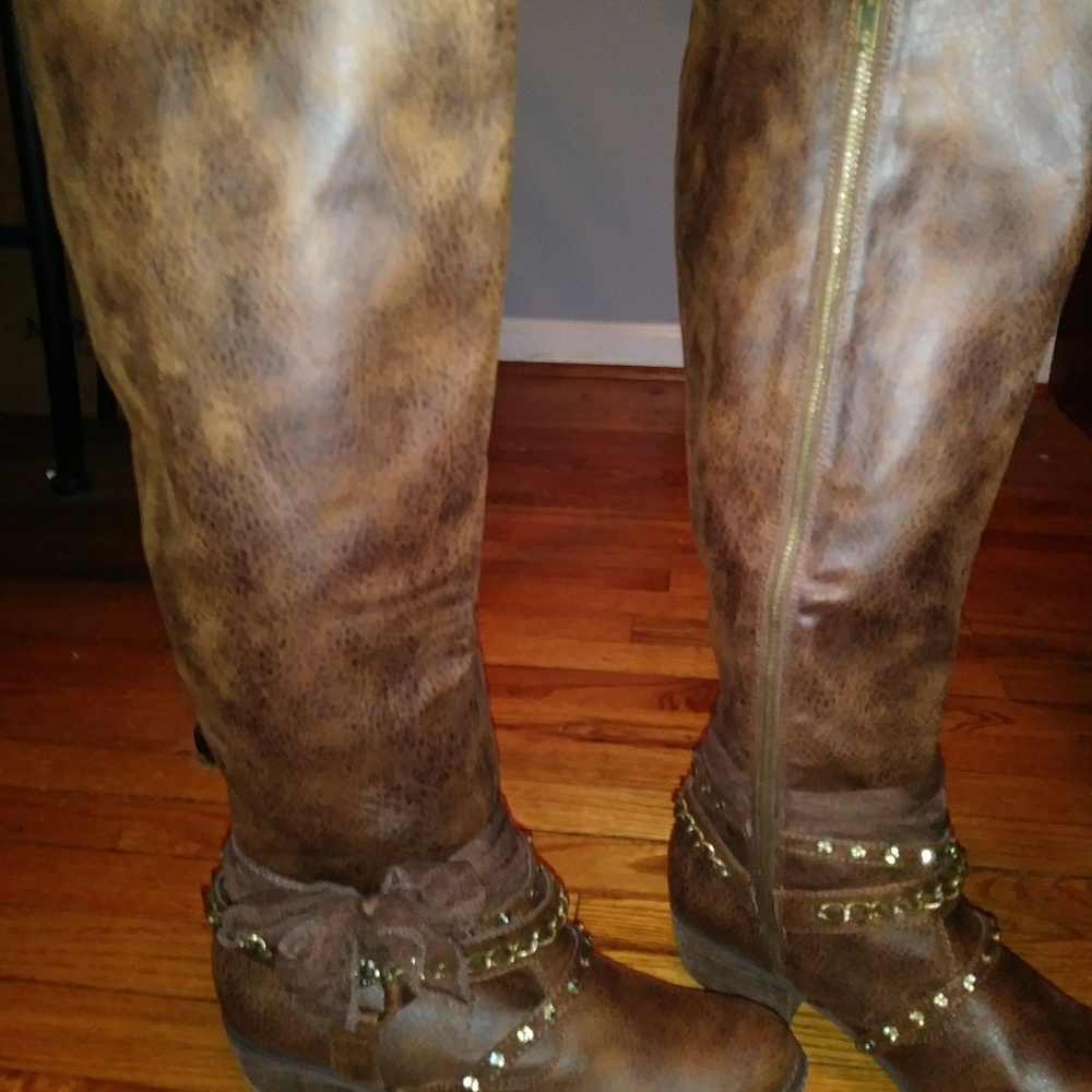 Not Rated "Tualamne" Brown Knee High Boots - Picture 2 of 4